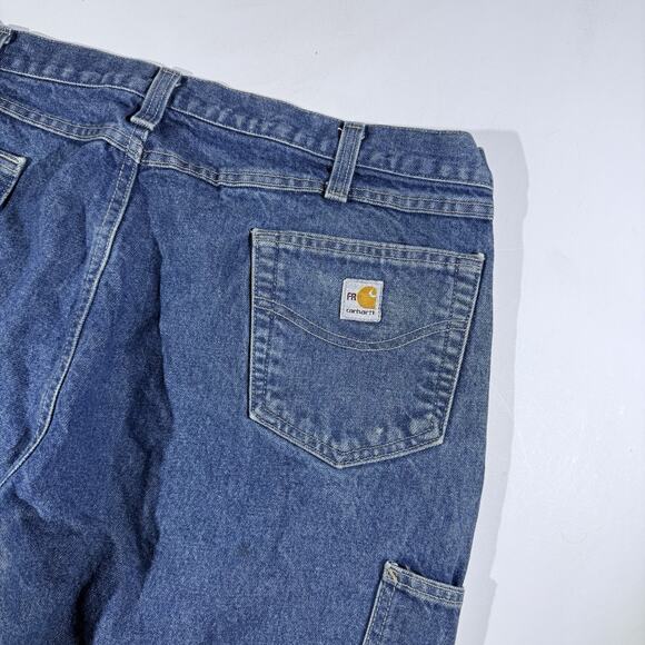 Carhartt FR Denim Utility Jeans 42x32 Blue Fire Resistant Work Pants Distressed - Picture 5 of 13